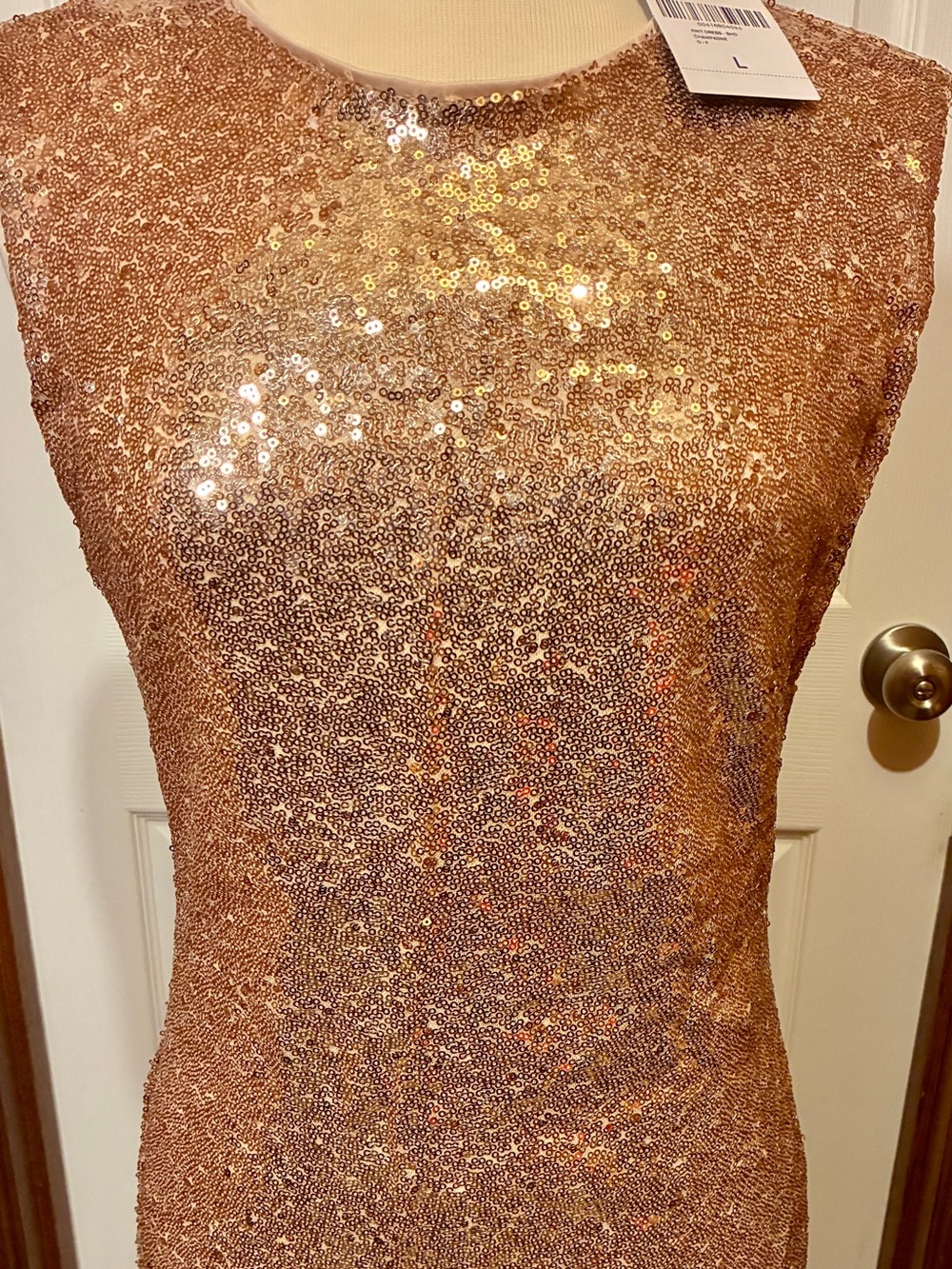 Forever 21 Sequin Bodycon Sheath Dress - Champagne